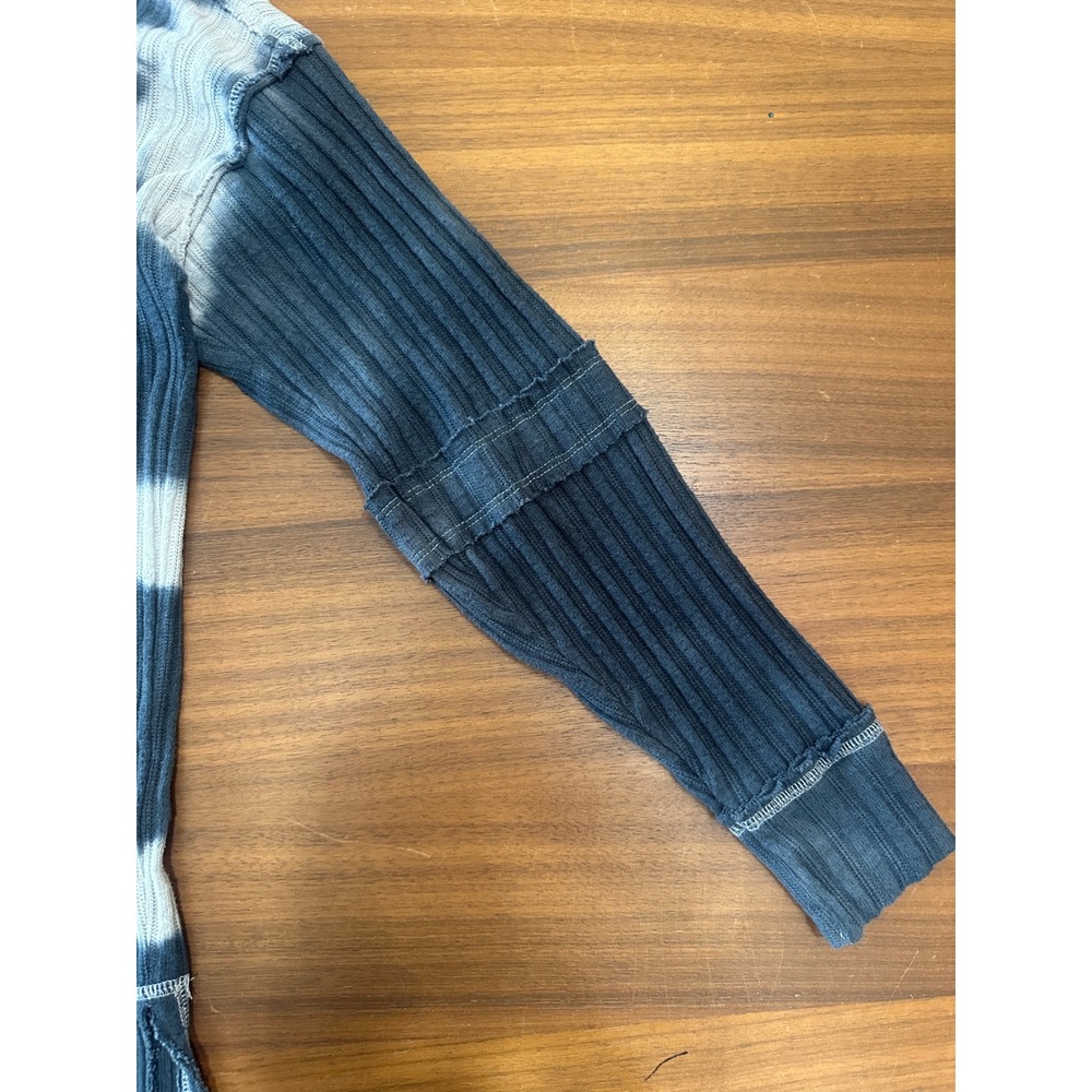 Free People We The Free Ribbed Knit Oversized Small Gray Tie Dye Long Sleeve Top - Picture 9 of 11